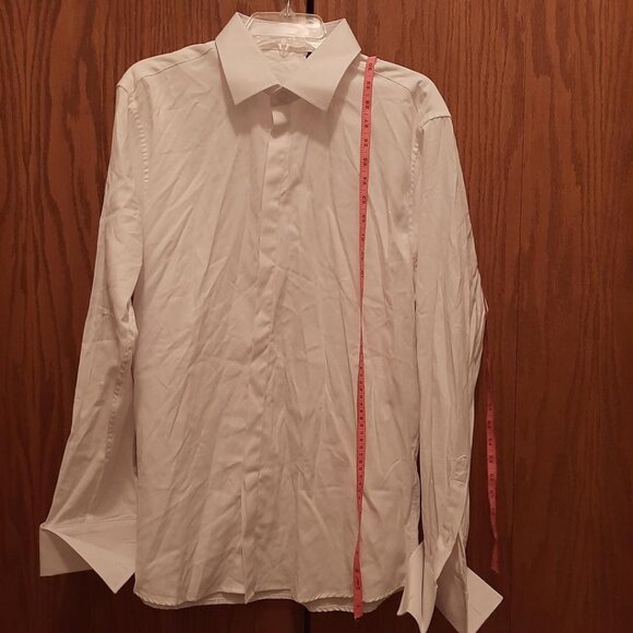 NEW ! Design in Italy Men Long Sleeve Button Down Shirt White Size16 1/2(34-35) - Picture 2 of 10